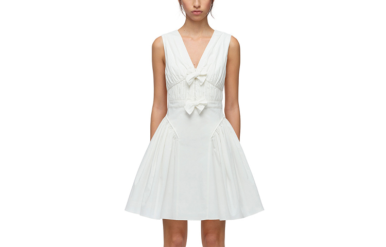 (Women) Self-Portrait  Solid V-Neck Sleeveless Mini Dress SWF323Y04200 圖 2