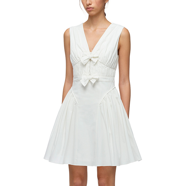 (Women) Self-Portrait  Solid V-Neck Sleeveless Mini Dress SWF323Y04200 圖 4