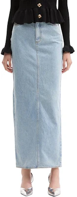 (Women) Self-Portrait Straight Denim Long Skirt Light Blue SWF353Q01200 Buy (Women) Self-Portrait Straight Denim Long Skirt Light Blue SWF353Q01200