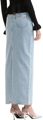 (Women) Self-Portrait Straight Denim Long Skirt Light Blue SWF353Q01200 Shop (Women) Self-Portrait Straight Denim Long Skirt Light Blue SWF353Q01200