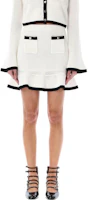 (Women) Self-Portrait Striped Colorblock Mid-Rise Mini Skirt White 24PSS24217SKCC (Women) Self-Portrait Striped Colorblock Mid-Rise Mini Skirt White 24PSS24217SKCC