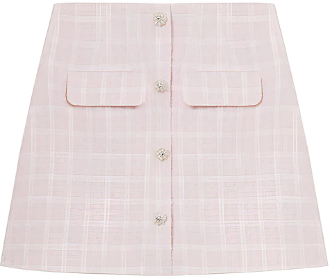 (Women) Self-Portrait Tweed Mini Skirt - Red Pink Plaid Casual Style. SWF352Q02800 Buy (Women) Self-Portrait Tweed Mini Skirt - Red Pink Plaid Casual Style. SWF352Q02800