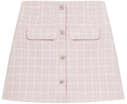 (Women) Self-Portrait Tweed Mini Skirt - Red Pink Plaid Casual Style. SWF352Q02800 Order (Women) Self-Portrait Tweed Mini Skirt - Red Pink Plaid Casual Style. SWF352Q02800