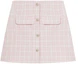 Order (Women) Self-Portrait Tweed Mini Skirt - Red Pink Plaid Casual Style. SWF352Q02800