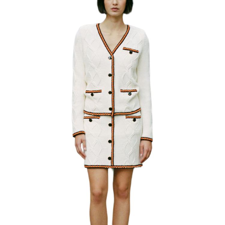 Purchase (W) Self-Portrait V領釦式針織外套 象牙白 SWF342M05300