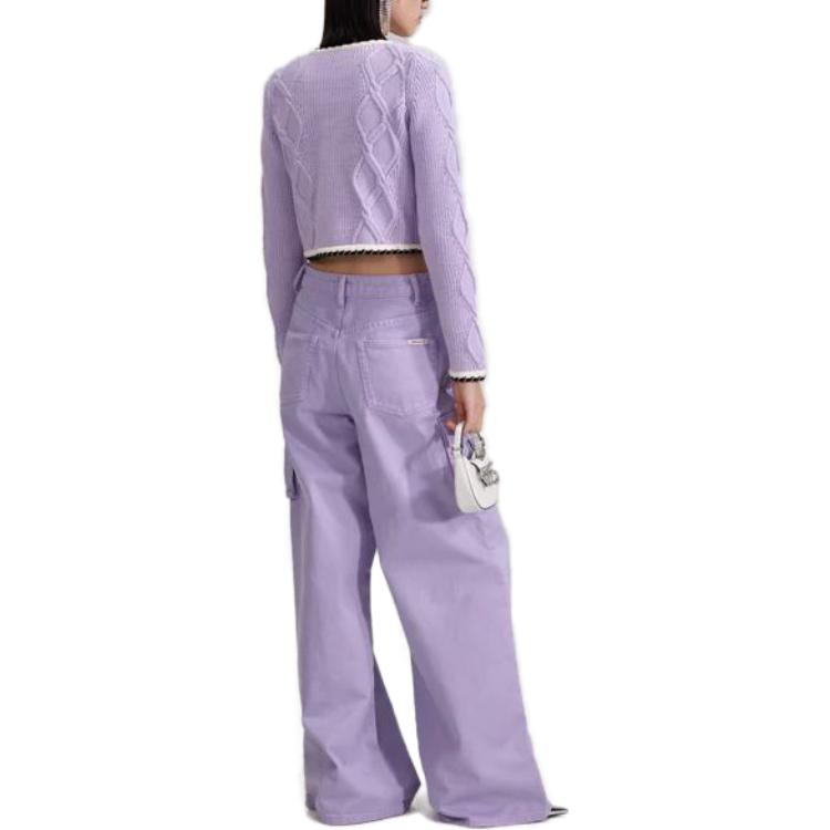 Purchase (W) Suéter Corto de Punto Color Sólido con Cuello en V Self-Portrait PF23194JLKLILLAC