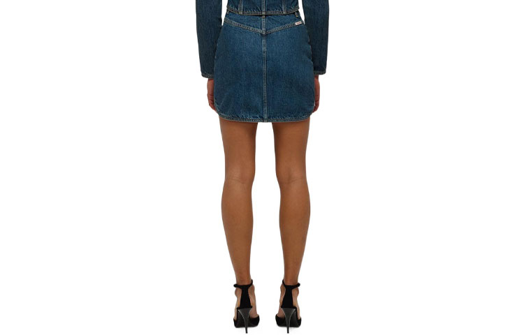 Lookbook (W) Falda Mini Vintage de Botones Denim Self-Portrait - Azul. SWF331Q00400