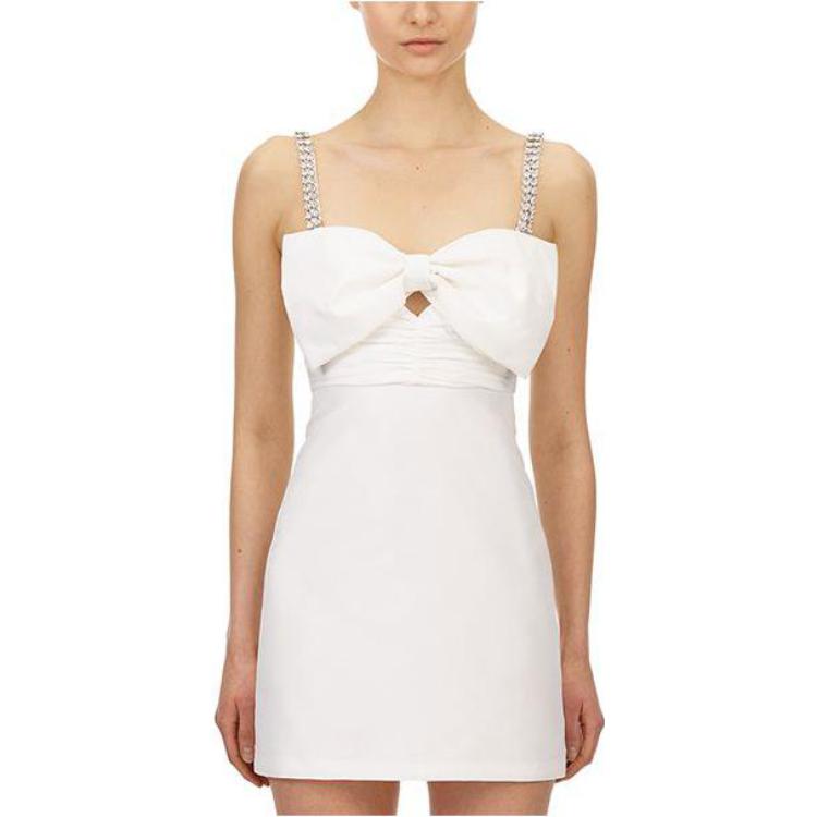 (Women) Self-Portrait  White Bow-Knot Cutout Mini Dress for Parties & Vacations SWF325Y07700 圖 3