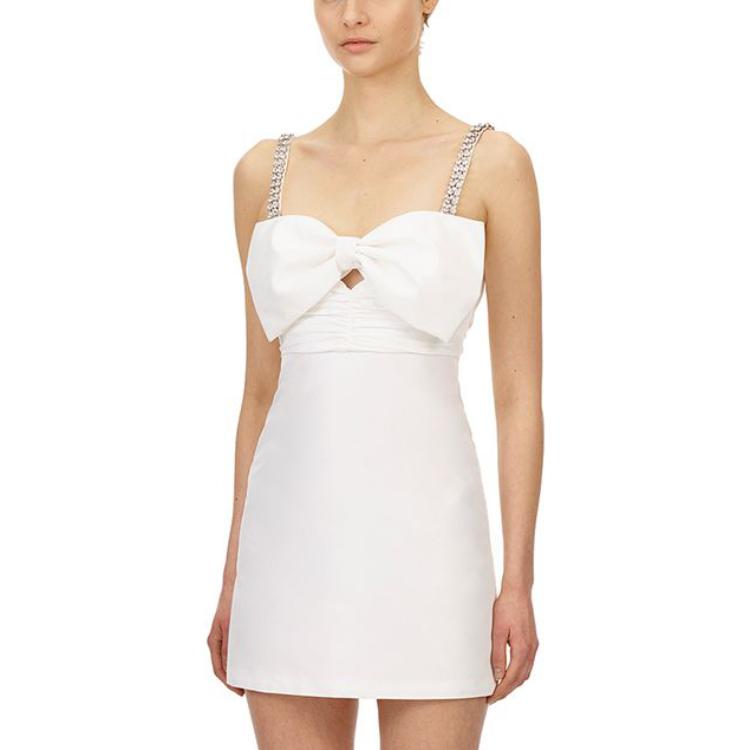 (Women) Self-Portrait  White Bow-Knot Cutout Mini Dress for Parties & Vacations SWF325Y07700 圖 5