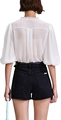 (W) Self-Portrait 白色雪紡蕾絲半袖襯衫 SWF342C02500 Details for (W) Self-Portrait 白色雪紡蕾絲半袖襯衫 SWF342C02500