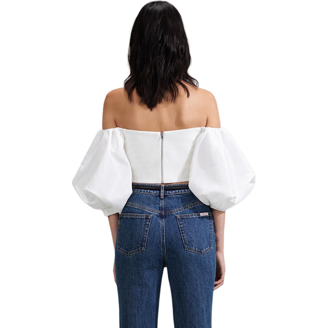 Shop (W) Self-Portrait 白色心形細節修身時尚短版上衣 SWF341C00300