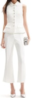 (Women) Self-Portrait White High-Waist Flared Jumpsuit with Collar. SWF352K02000 (Women) Self-Portrait White High-Waist Flared Jumpsuit with Collar. SWF352K02000