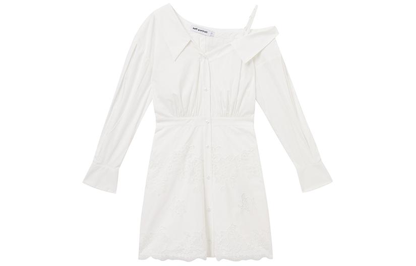(Women) Self-Portrait  White Lace Off-Shoulder Long Sleeve Mini Dress. SWF352Y19500 圖 2