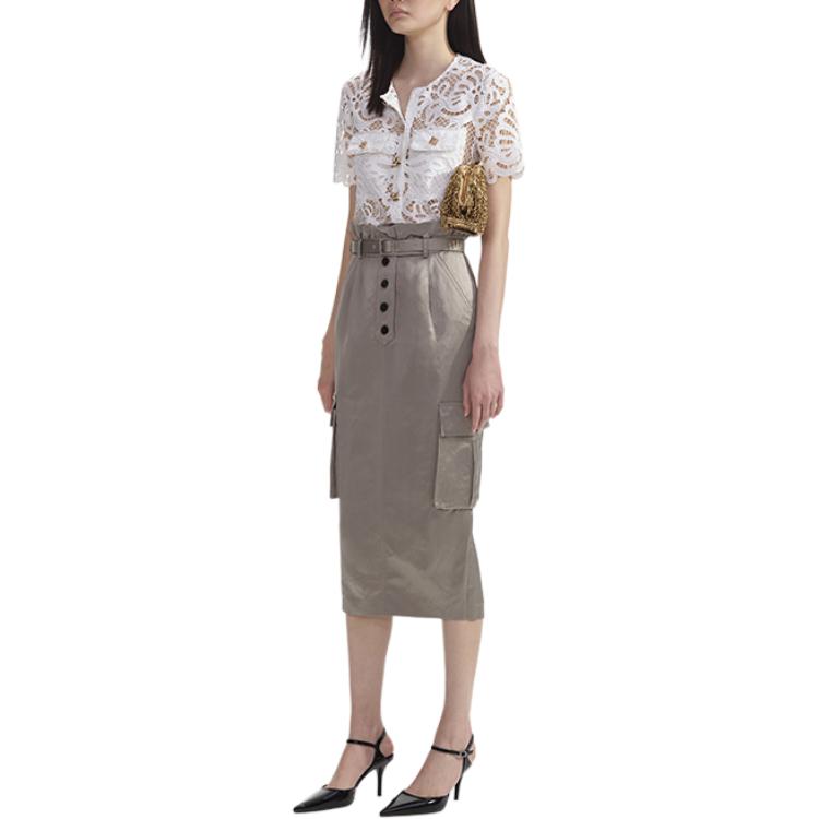 Purchase (W) Self-Portrait 白色蕾絲短袖上衣 SWF353C00500