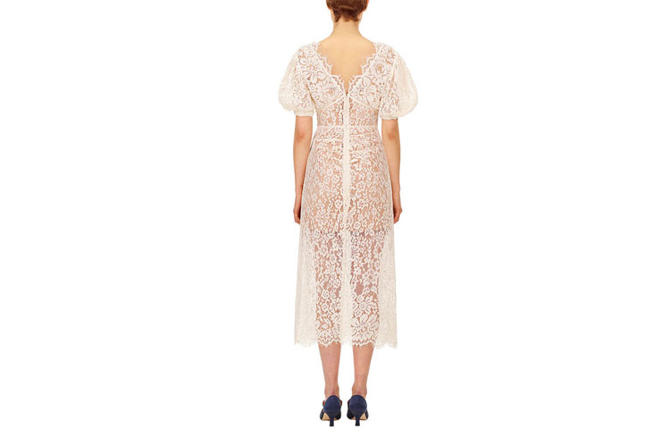 (Women) Self-Portrait  White Lace Short Sleeve Midi Dress SWF204Y09700 圖 3