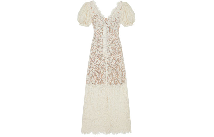 (Women) Self-Portrait  White Lace Short Sleeve Midi Dress SWF204Y09700 圖 4