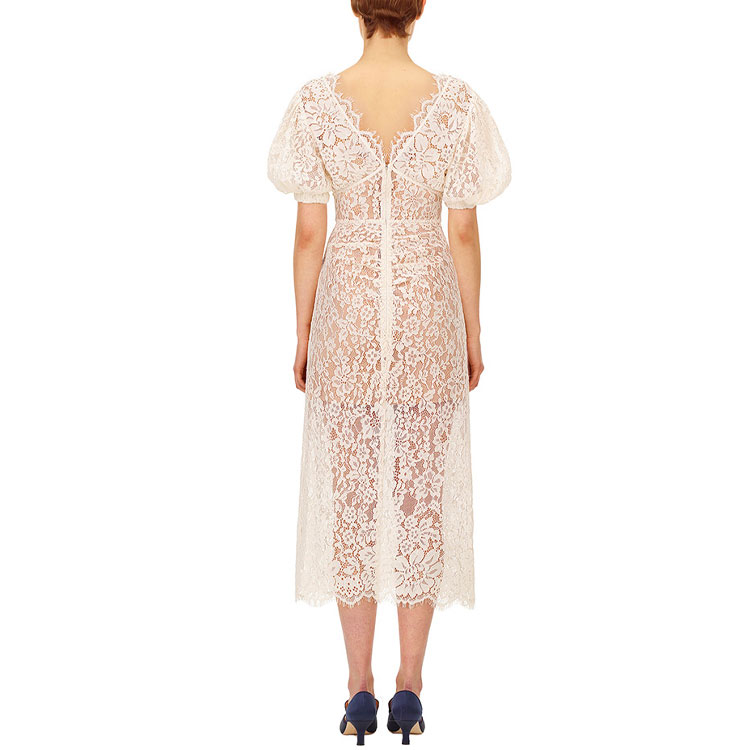 (Women) Self-Portrait  White Lace Short Sleeve Midi Dress SWF204Y09700 圖 6