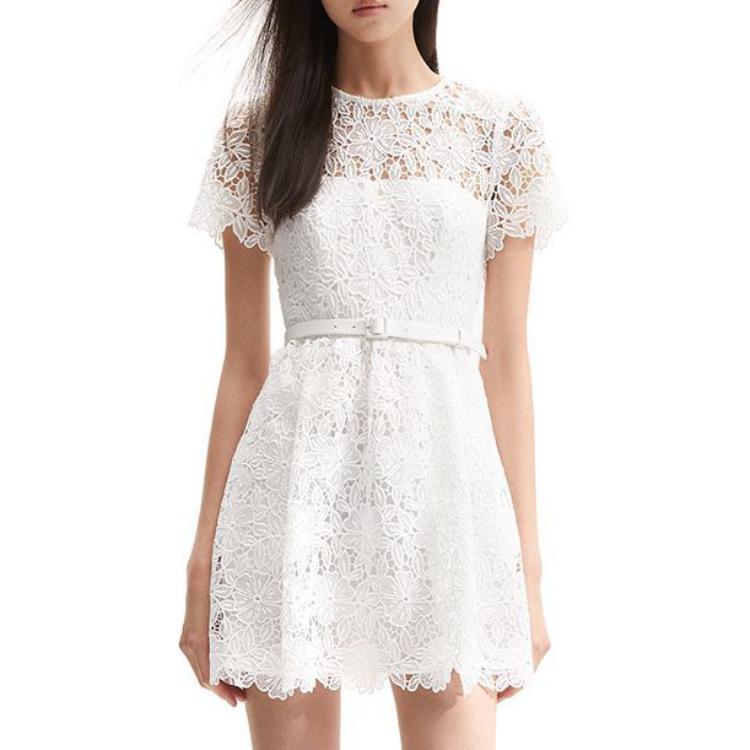 (Women) Self-Portrait  White Lace Short Sleeve Mini Dress SWF352Y21900 圖 3