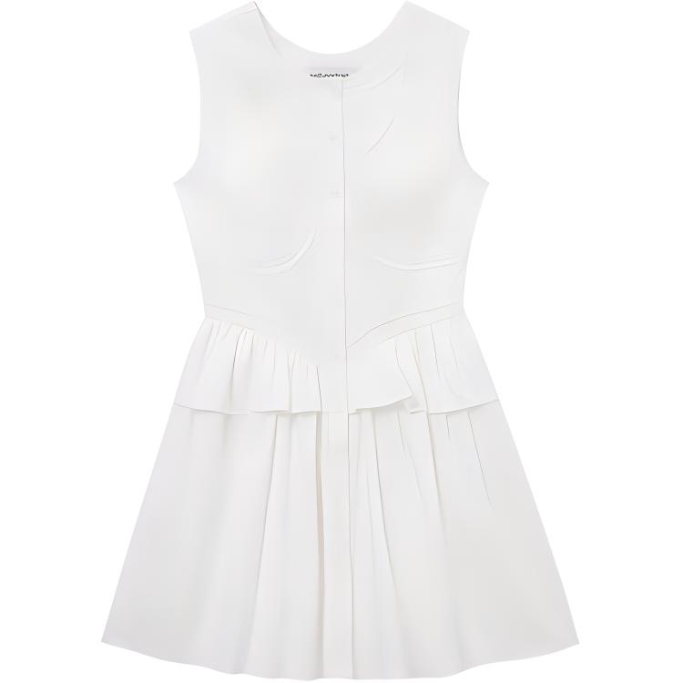 (Women) Self-Portrait  White Lace Sleeveless Mini Dress SWF353Y01300