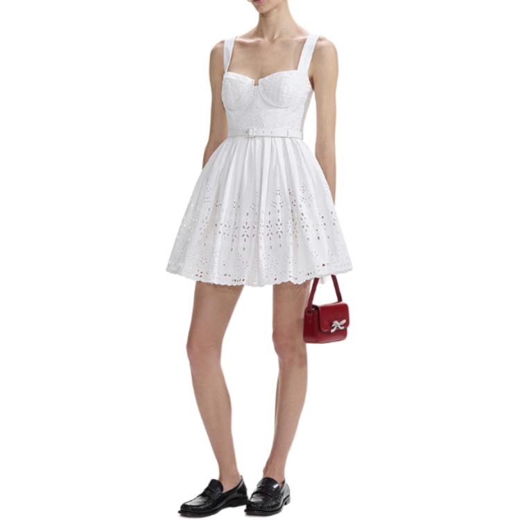(Women) Self-Portrait  White Lace Sleeveless Mini Dress Elegant Cocktail Partywear SWF353Y00600 圖 4