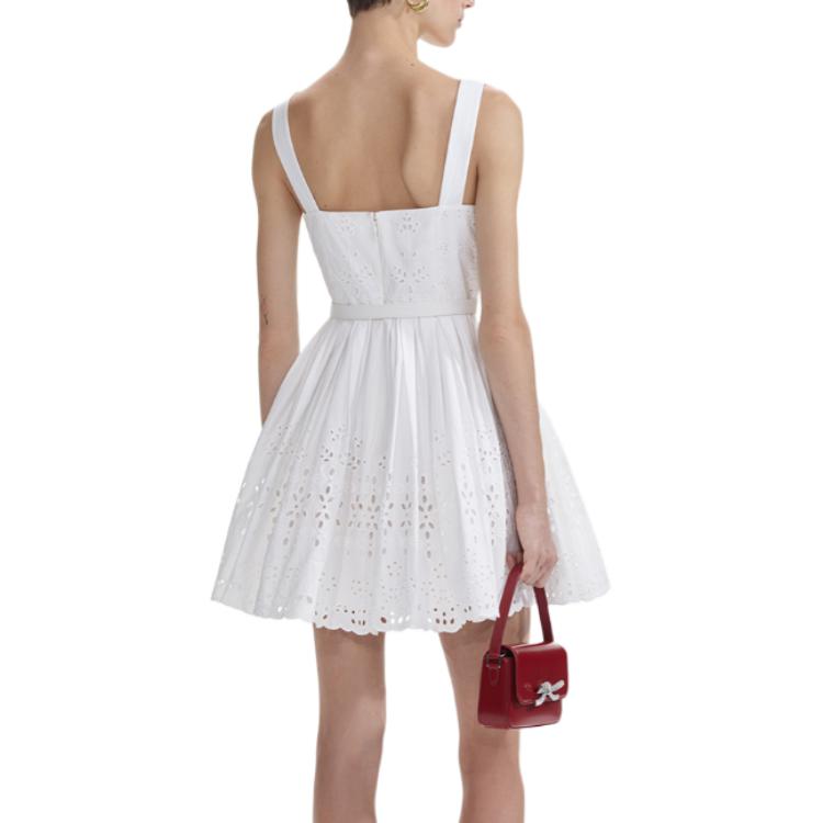 (Women) Self-Portrait  White Lace Sleeveless Mini Dress Elegant Cocktail Partywear SWF353Y00600 圖 5