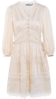 (Women) Self-Portrait White Lace V-Neck Short Sleeve Dress for Elegant Vacations SWF345Y01600 Buy (Women) Self-Portrait White Lace V-Neck Short Sleeve Dress for Elegant Vacations SWF345Y01600