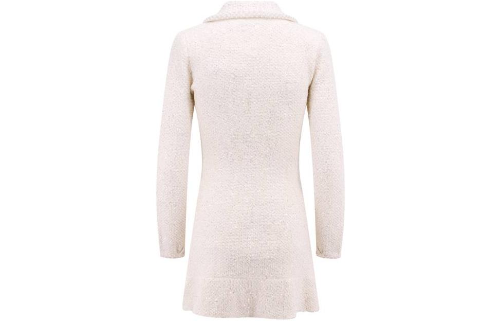 (Women) Self-Portrait  White Long-Sleeve Mini Dress with Chest Pocket. SWF344M02800004 圖 3