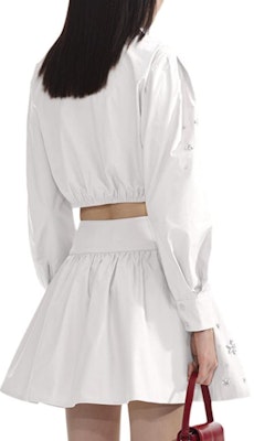 (W) Self-Portrait 白色泡泡袖襯衫帶水晶領細節 SWF353C01100 Shop (W) Self-Portrait 白色泡泡袖襯衫帶水晶領細節 SWF353C01100