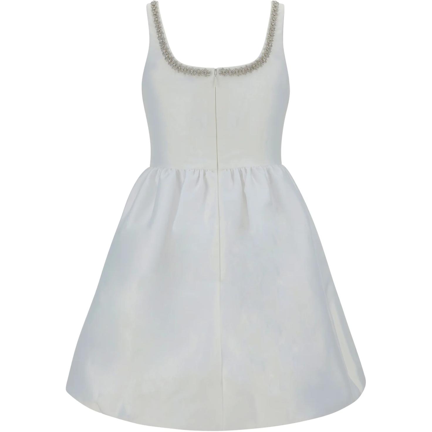 (Women) Self-Portrait  White Sleeveless Square Neck Mini Dress PF24096SWHITE 圖 3