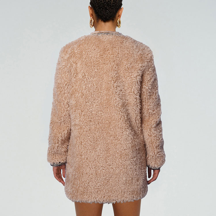 (Women) Self-Portrait  Wool Shearling Coat with Piped Pockets Light Brown SWF331D00200 圖 4