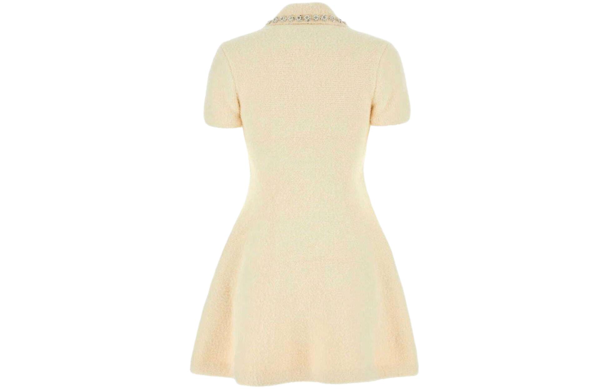 (Women) Self-Portrait  Yellow Short-Sleeve Slim Fit Mini Dress with Collar. RS24129SCCREAM 圖 3