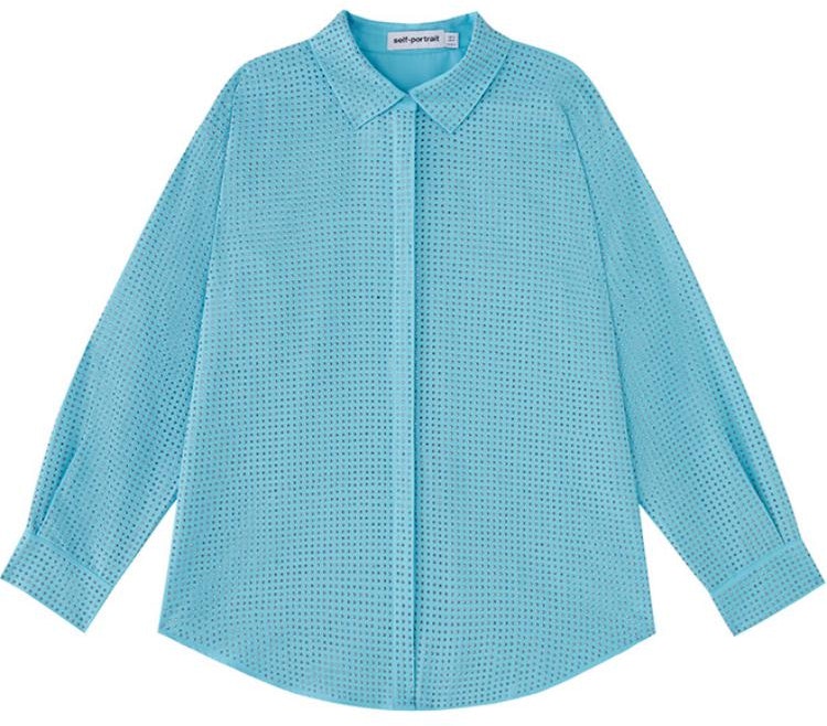 women-self-portrait-beaded-draped-versatile-collared-long-sleeve-shirt-sky-blue-women-swf-341-c01700