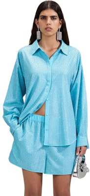 (W) Self-Portrait 天藍色珠飾多用垂墜立領長袖襯衫 女款 SWF341C01700 Lookbook (W) Self-Portrait 天藍色珠飾多用垂墜立領長袖襯衫 女款 SWF341C01700