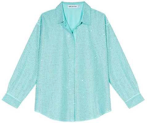 (W) Self-Portrait Kardigan Longgar Lengan Panjang Wanita Hijau Pudina Berkilau. SWF341C01800 Buy (W) Self-Portrait Kardigan Longgar Lengan Panjang Wanita Hijau Pudina Berkilau. SWF341C01800