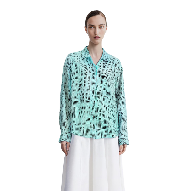 Details for (W) Self-Portrait Kardigan Longgar Lengan Panjang Wanita Hijau Pudina Berkilau. SWF341C01800