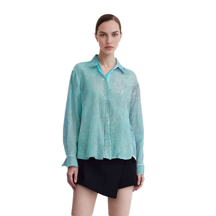 Cheap (W) Self-Portrait Kardigan Longgar Lengan Panjang Wanita Hijau Pudina Berkilau. SWF341C01800