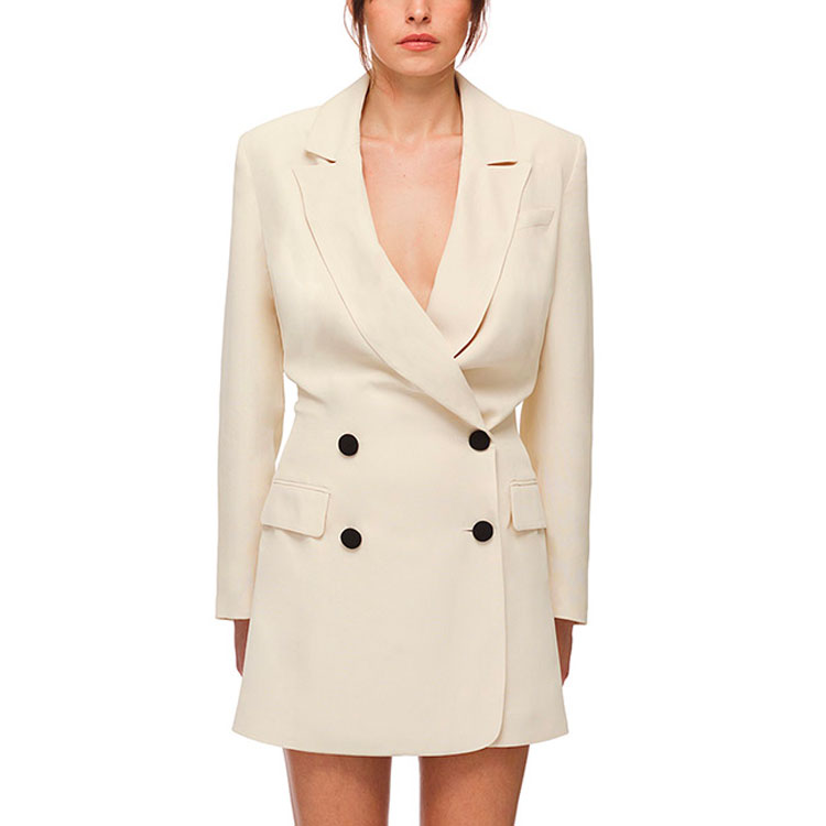 (Women) Self-Portrait Beige Buttoned A-Line Blazer Mini Dress for Women. SWF322Y07600 圖 5