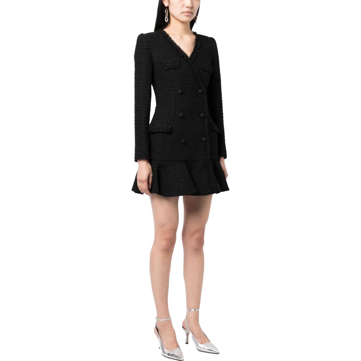 (Women) Self-Portrait Black Double-Breasted V-Neck Long Sleeve Mini Dress Women. AW23181SB-BLACK 圖 5