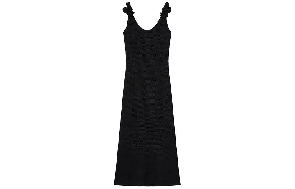 (Women) Self-Portrait Black Embroidered Midi Mermaid Sleeveless Dress for Women. SWF352M07300 圖 2
