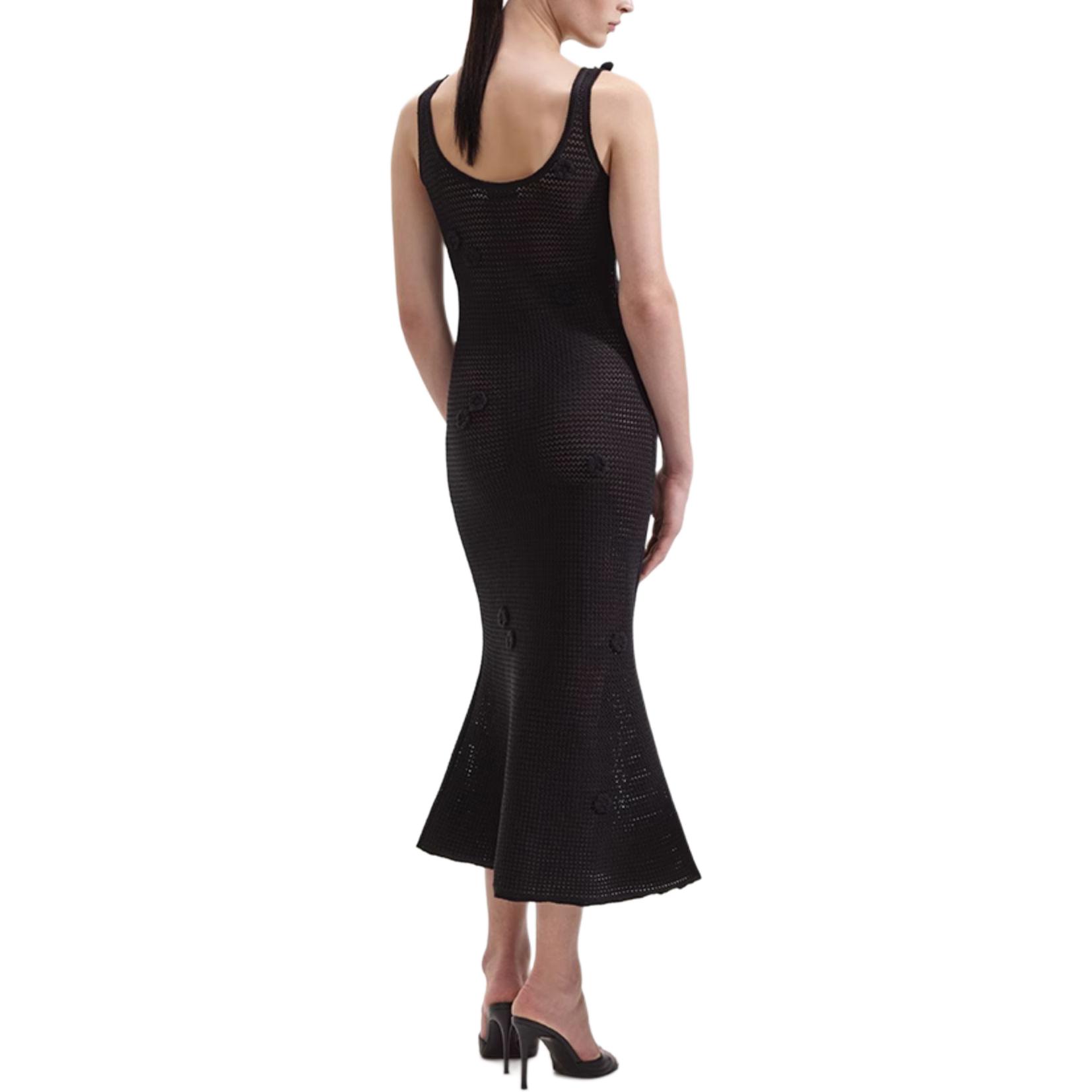 (Women) Self-Portrait Black Embroidered Midi Mermaid Sleeveless Dress for Women. SWF352M07300 圖 4