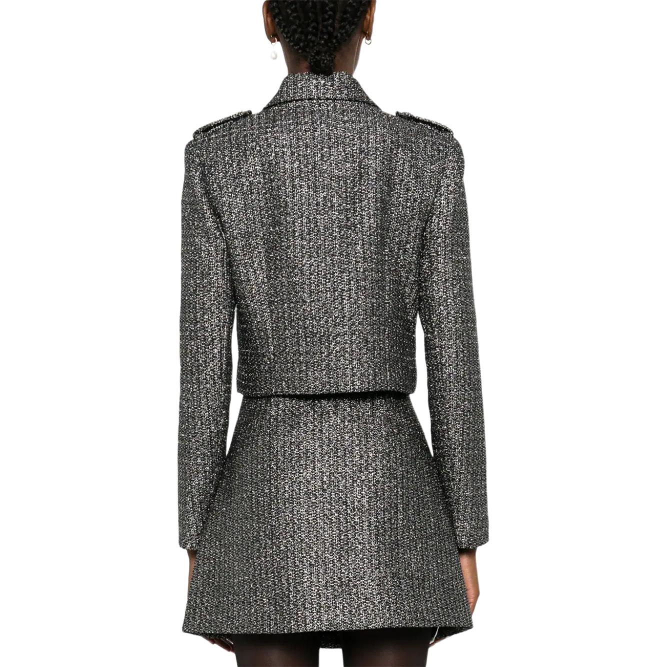 (Women) self-portrait Black Metal Collar Long Sleeve Jacket with Button Design AW24060JBBLACK 圖 3