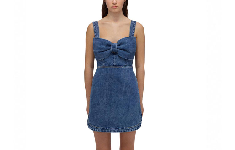 (Women) Self-Portrait Blue Bow Vintage Short Camisole Dress for Women. SWF332Y18800
