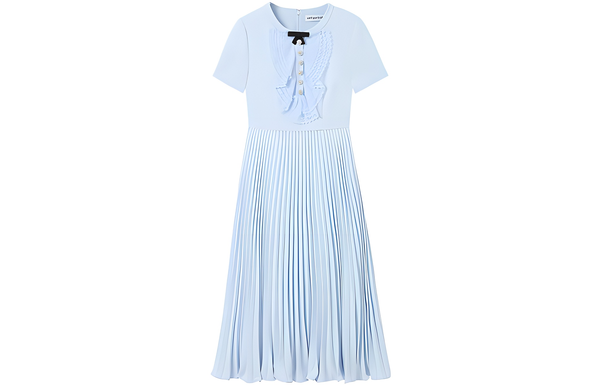 (Women) Self-Portrait Bow Lace Evening Gown Elegant Short Sleeve Pleated Long Dress Women SWF343Y10000