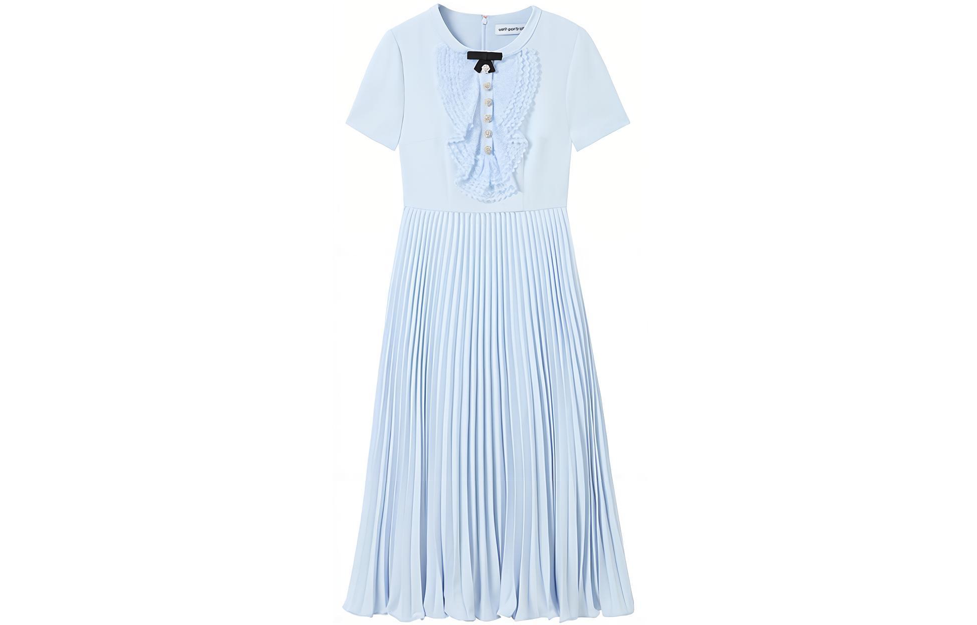 Order (W) Self-Portrait 蝴蝶結蕾絲晚禮服 優雅短袖百褶長裙 女裝 SWF343Y10000