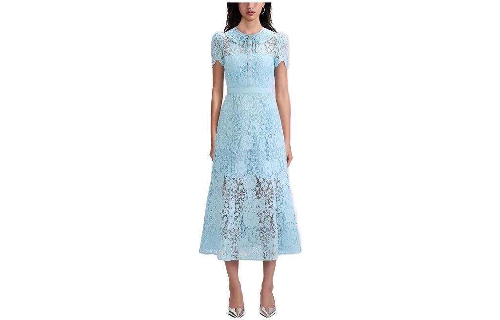 (Women) Self-Portrait Bow Lace Maxi Dress Elegant Evening Gown Princess Style for Women SWF343Y09900