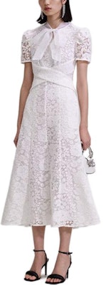 (W) Self-Portrait 蝴蝶结蕾丝修身晚礼服 优雅长款公主短袖连衣裙 SWF343Y04500 Lookbook (W) Self-Portrait 蝴蝶结蕾丝修身晚礼服 优雅长款公主短袖连衣裙 SWF343Y04500