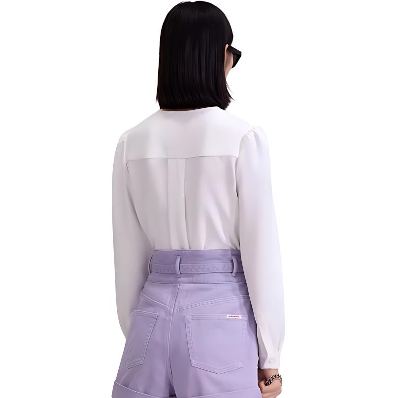 Lookbook (W) Self-Portrait 蝴蝶結蕾絲甜美風格長袖白色襯衫女裝 SWF343C00200