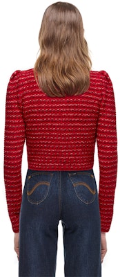 (W) Self-Portrait 酒紅色蝴蝶結長袖粗花呢短款開襟外套女裝 SWF325M15700 Shop (W) Self-Portrait 酒紅色蝴蝶結長袖粗花呢短款開襟外套女裝 SWF325M15700