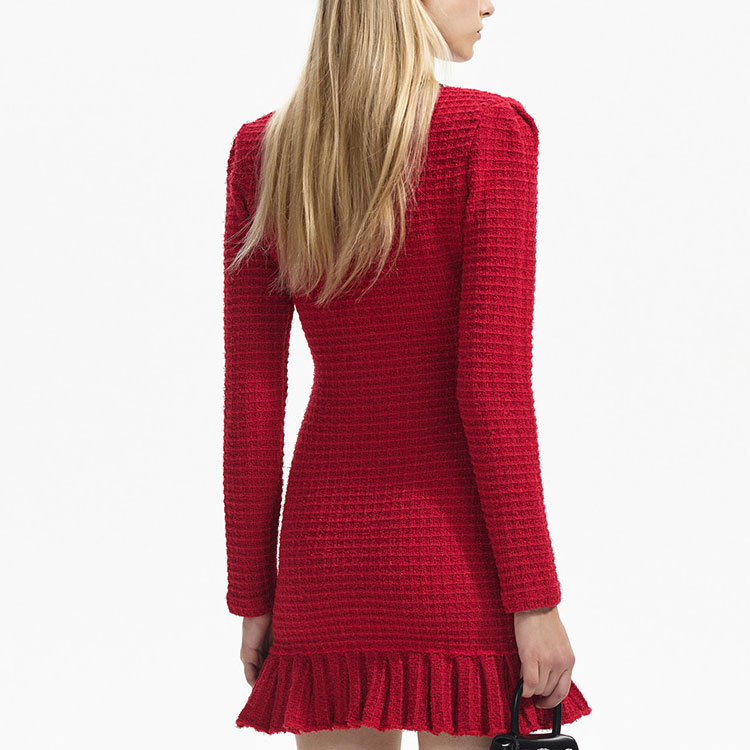 (Women) Self-Portrait Burgundy Long Sleeve V-Neck Wedding Bridesmaid Dress Women SWF351M01500 圖 5