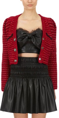 (W) Self-Portrait 經典V領緊身針織長袖短版毛衣 女款 紅色 SWF336M11800 Order (W) Self-Portrait 經典V領緊身針織長袖短版毛衣 女款 紅色 SWF336M11800